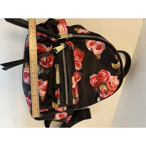 Juicy couture Backpack Roses Black Pink Floral Small Gold Hardware Nylon